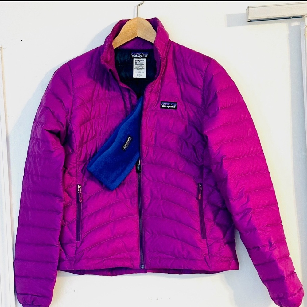 Patagonia Women's Down Sweater LKAT PURPLE 84682 S Goose Down& Re-Tool Headband - Picture 7 of 12